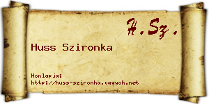 Huss Szironka névjegykártya